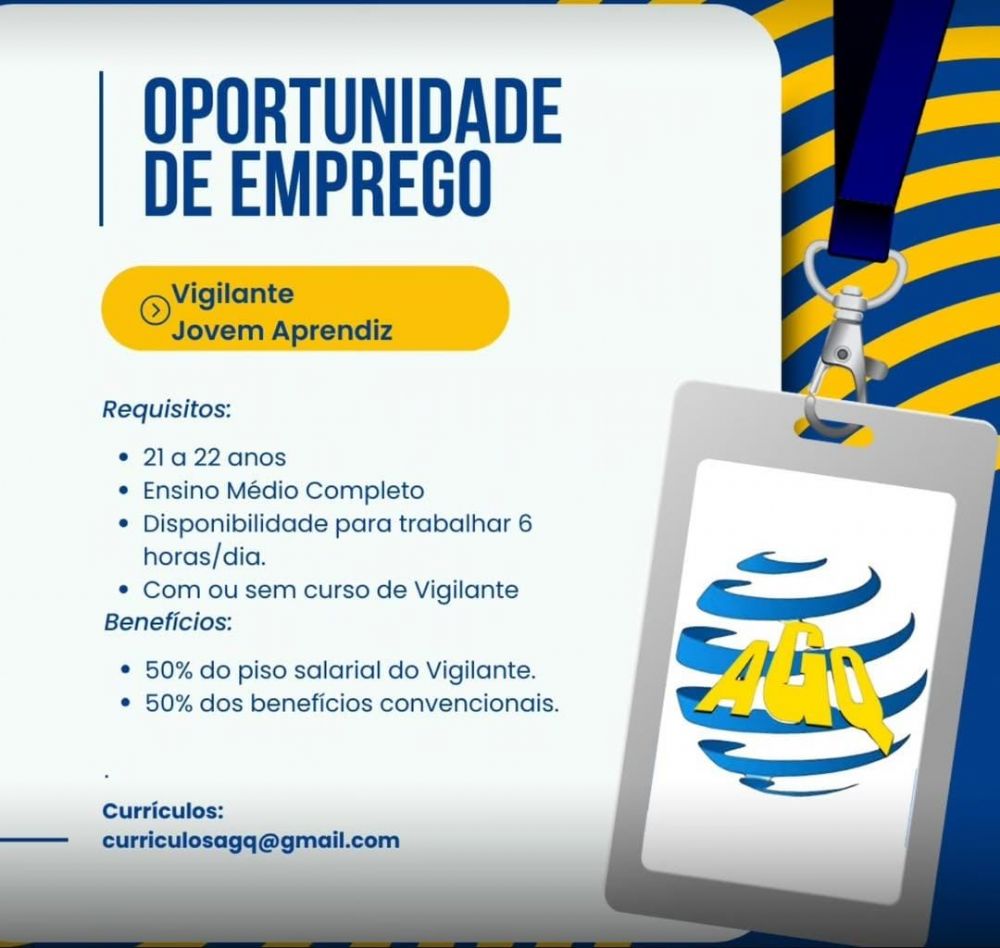 AGQ abre vaga para jovem aprendiz na área de vigilância